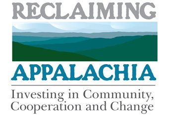 Event graphic with Reclaiming Appalachia text in gray and blue