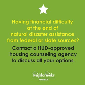 A graphic says: Contact a HUD-approved housing counseling agency to discuss your options.