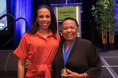 Gladys Muhammed picture with daughter Crescent