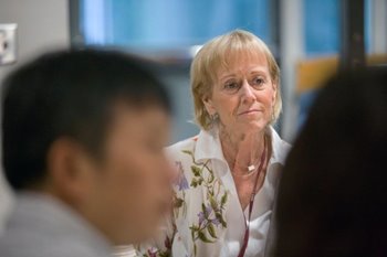 Margo Kelly at a meeting.