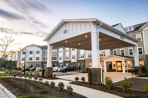 One of DHIC's properties, Greenfield Commons, with a focus on the entrance.