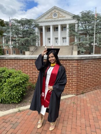 Preeya Subedi graduating from the University of Maryland