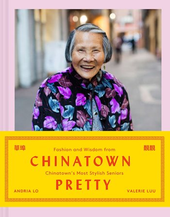 The book cover of "Chinatown Pretty" shows a woman in a quilted jacket that is full of spring colors.