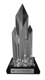 The crystal award Mitchell will receive