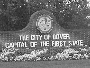 Brick sign of the City of Dover, Capital of the First State