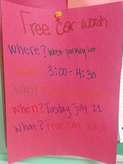 Flyer for a teen carwash