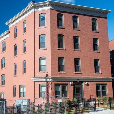 Renovated brick building in Connecticut